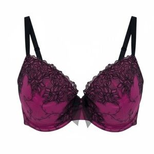 Cacique Full Figure Elegant Lace Women's Bra in Pink & Black